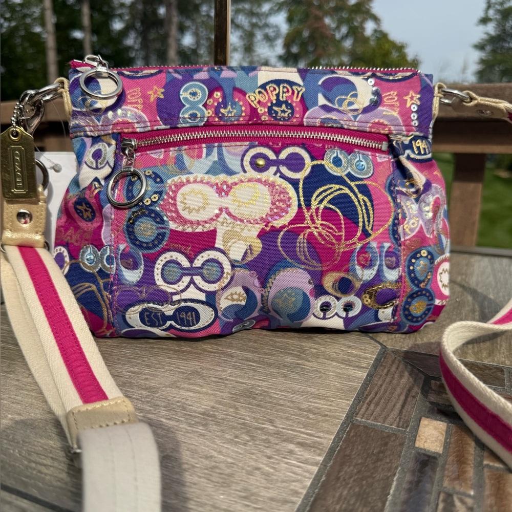 EUC! Coach Poppy Vintage Y2K Multicolor Sequins Beads Bag